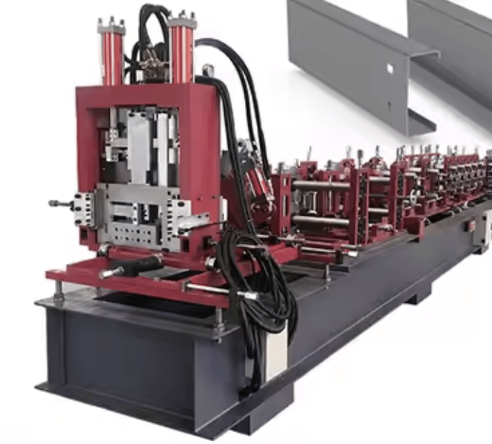 Hydraulic Post Punch and Cutting C Z U Purlin Roll Forming Machine in China