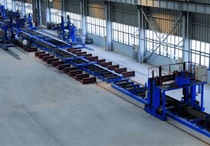 Box Column Welding Line in Shaoxing City, China