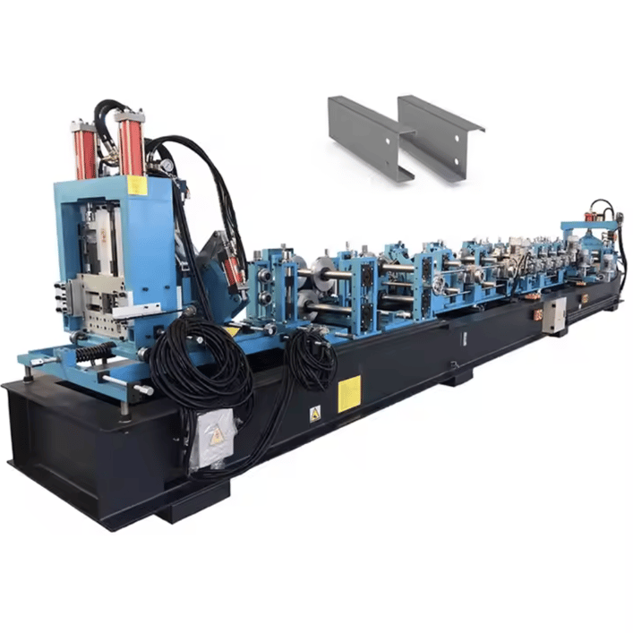Light Gauge Auto Change Size C Z Steel Profile Metal Channel Roll Forming Purlin Making Machine in China