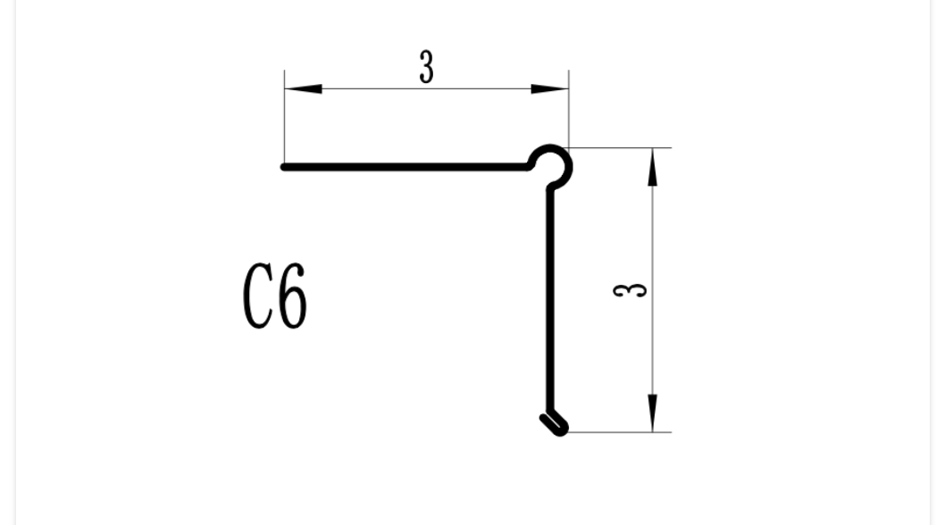C6 Style Drip Edge Profile