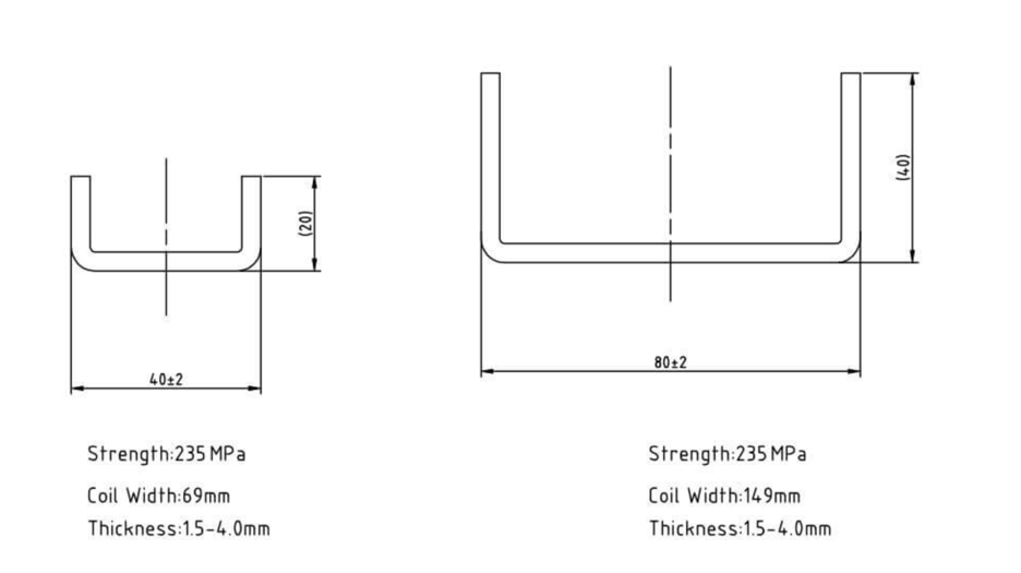 U Channel Roll Forming Machine Profile