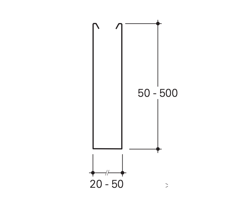 Baffle Ceiling profile profile drawing