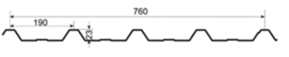 MM-PR-0003 Roofing and Cladding profile drawing