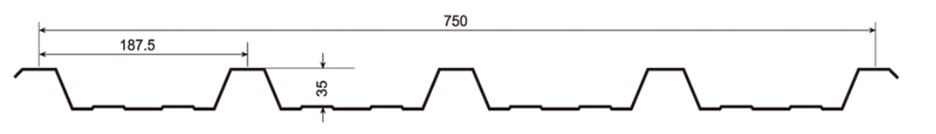 MM-PR-0031 Roofing and Cladding profile drawing