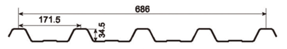 MM-PR-0033 Roofing and Cladding profile drawing