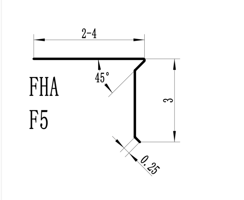 MM-PR-0050 Drip Edge profile drawing