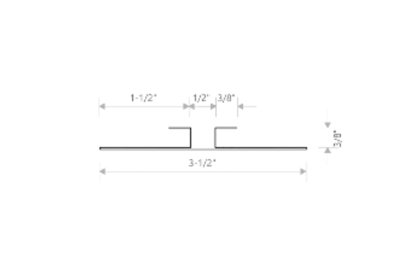 MM-PR-0062 H Channel Flashing profile drawing