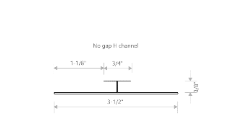 MM-PR-0063 H Channel No Gap Flashing profile drawing