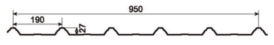 MM-PR-0070 Roofing and Cladding profile drawing