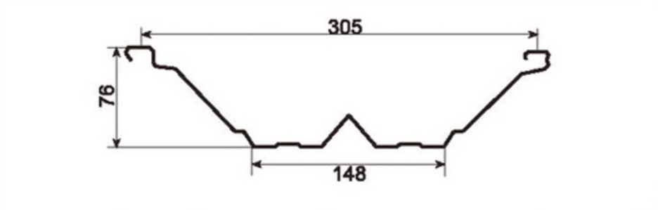 MM-PR-0114 Boltless Roof Panel profile drawing