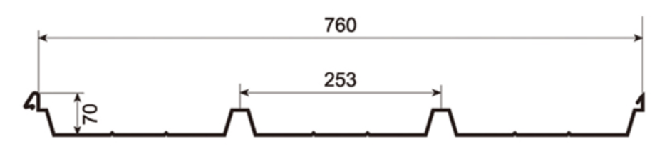 MM-PR-0116 Boltless Roof Panel profile drawing