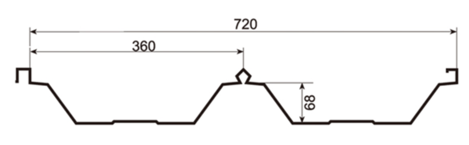 MM-PR-0117 Boltless Roof Panel profile drawing