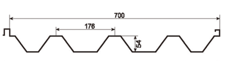 MM-PR-0124 Boltless Roof Panel profile drawing