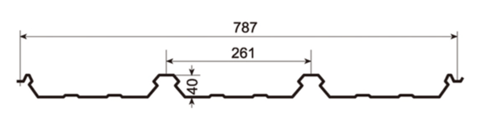 MM-PR-0132 Boltless Roof Panel profile drawing