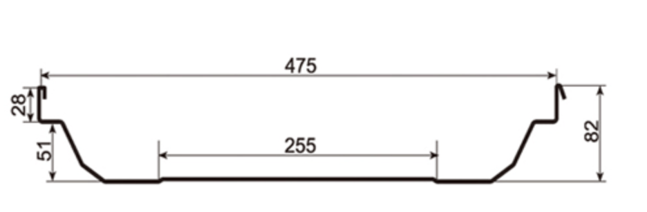 MM-PR-0137 Standing Seam Roof Panel profile drawing