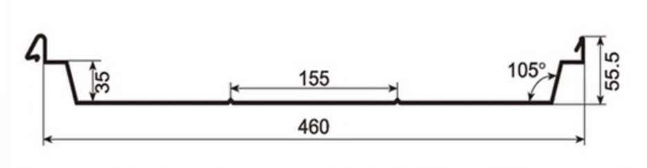 MM-PR-0144 Standing Seam Roof Panel profile drawing