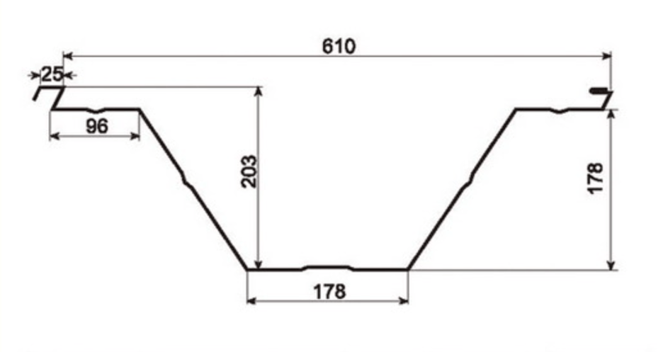 MM-PR-0148 Large Span Roof Panel profile drawing