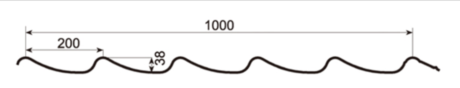 MM-PR-0153 Step Tile Roof Panel profile drawing