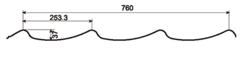 MM-PR-0154 Step Tile Roof Panel profile drawing