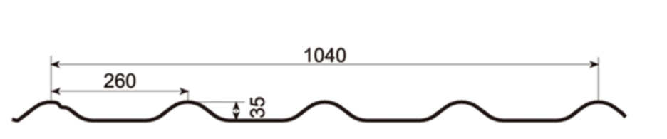MM-PR-0156 Step Tile Roof Panel profile drawing