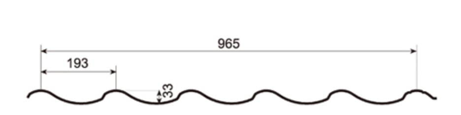 MM-PR-0159 Step Tile Roof Panel profile drawing