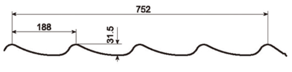 MM-PR-0161 Step Tile Roof Panel profile drawing