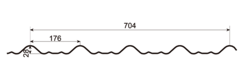 MM-PR-0163 Step Tile Roof Panel profile drawing