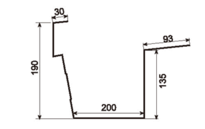 MM-PR-0164 Outer Gutter profile drawing