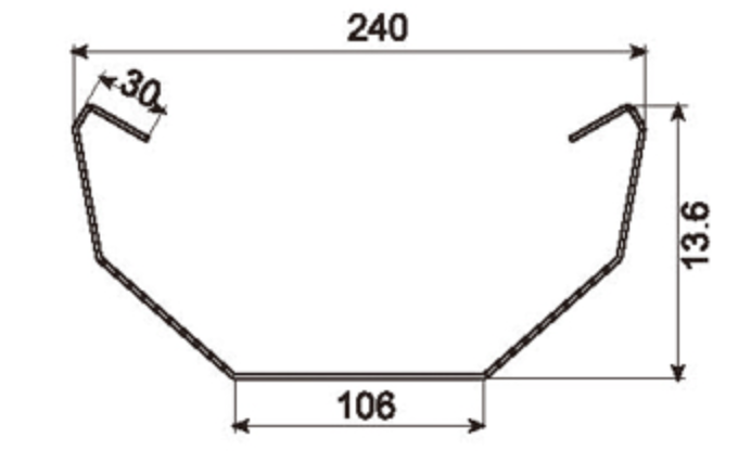 MM-PR-0166 Flume Sheet profile drawing