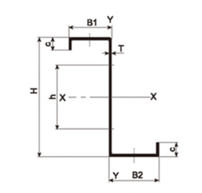 MM-PR-0173 Z Purlin profile drawing