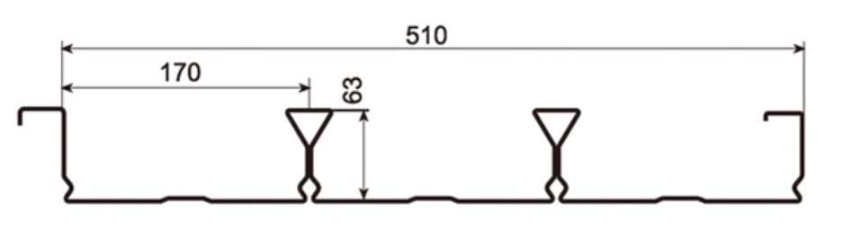 MM-PR-0190 Metal Decking profile drawing