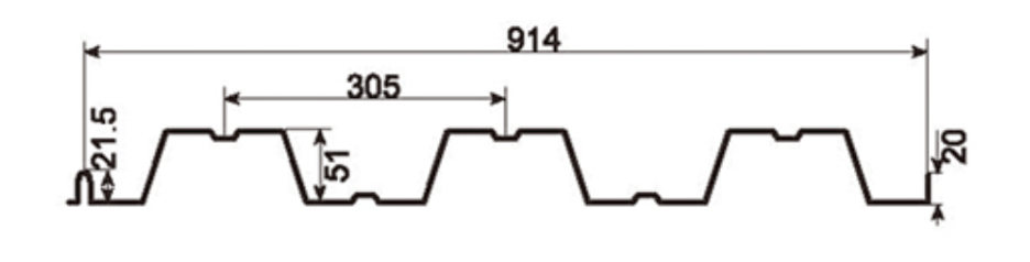 MM-PR-0199 Metal Decking profile drawing