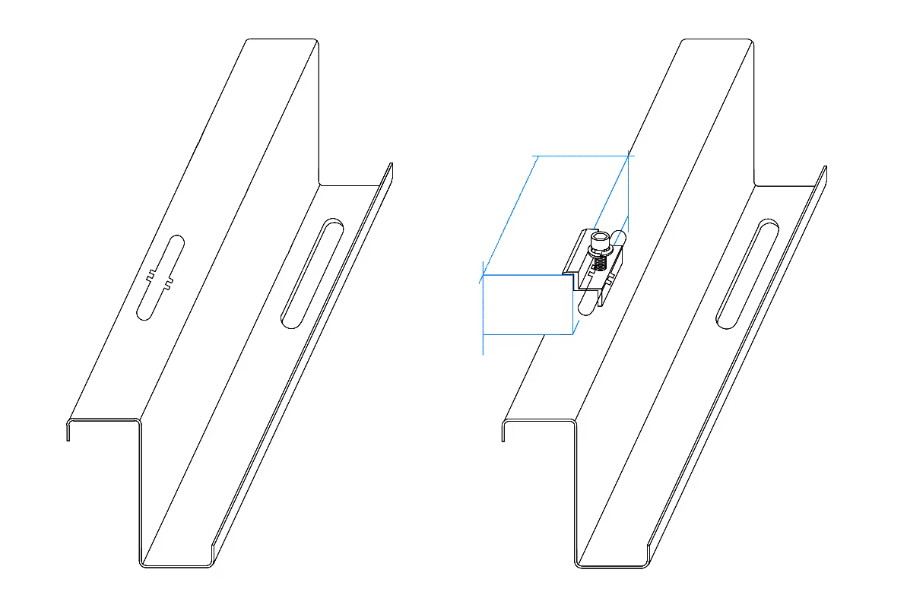 MM-PR-0209 PV Mounting Bracket Z Shape profile drawing
