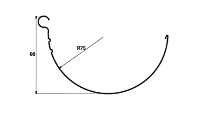 MM-PR-0230 Gutter profile drawing