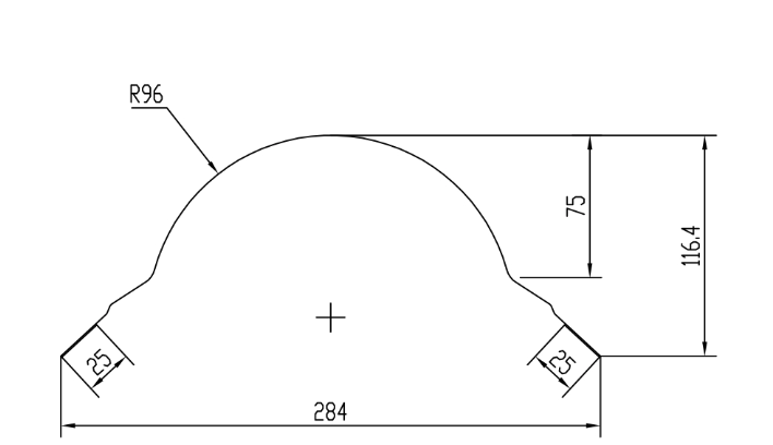 MM-PR-0231 Ridge Cap profile drawing