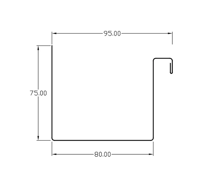 MM-PR-0232 Box Gutter profile drawing
