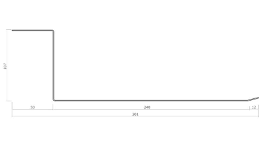 MM-PR-0277 Valley Gutter profile drawing