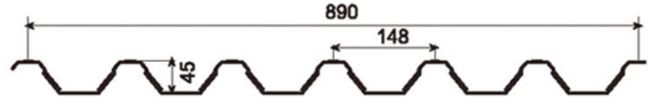 MM-PR-0288 Metal Decking profile drawing