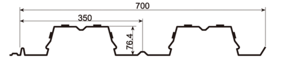 MM-PR-0290 Metal Decking profile drawing