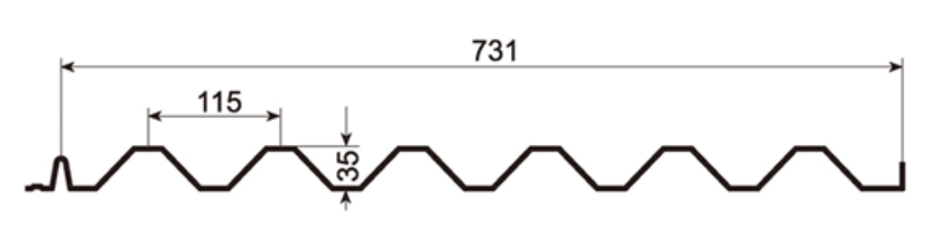 MM-PR-0293 Metal Decking profile drawing