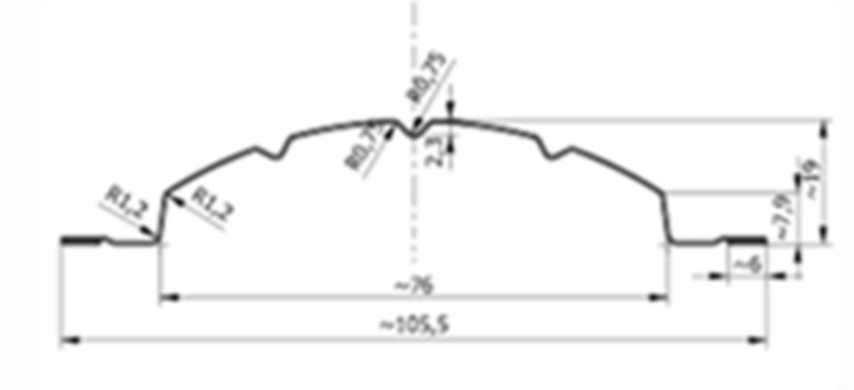 MM-PR-0305 USA design steel fence profile drawing