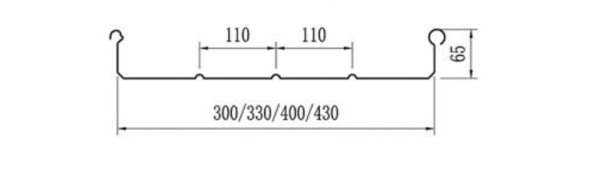 MM-PR-0308 Snap Lock Standing Seam Roof Panel profile drawing