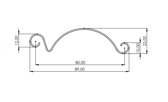 MM-PR-0310 Roller Shutter Door Slat profile drawing