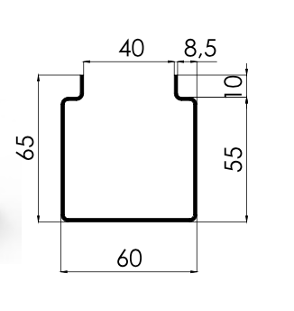 MM-PR-0315 Roller Shutter Door Side Channel profile drawing