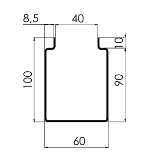 MM-PR-0317 Roller Shutter Door Side Channel profile drawing