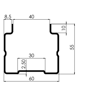 MM-PR-0318 Roller Shutter Door Side Channel profile drawing