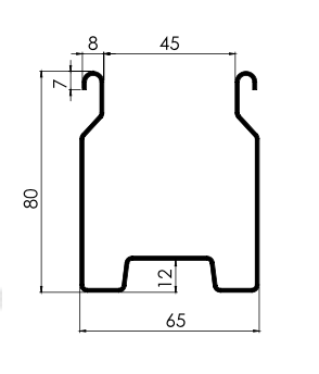 MM-PR-0319 Roller Shutter Door Side Channel profile drawing