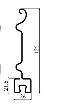 MM-PR-0322 Roller Shutter Door Bottom Slat profile drawing