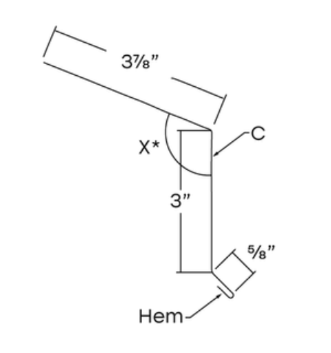 MM-PR-0337 Standing Seam Standard Eave profile drawing