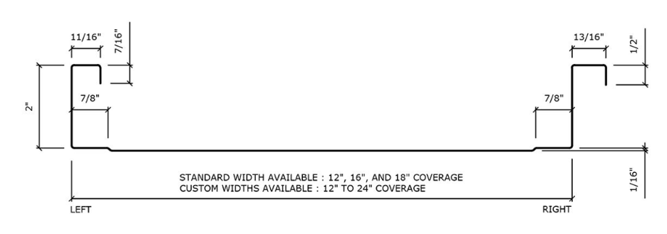 MM-PR-0357 Mechanical Seamed Panel profile drawing